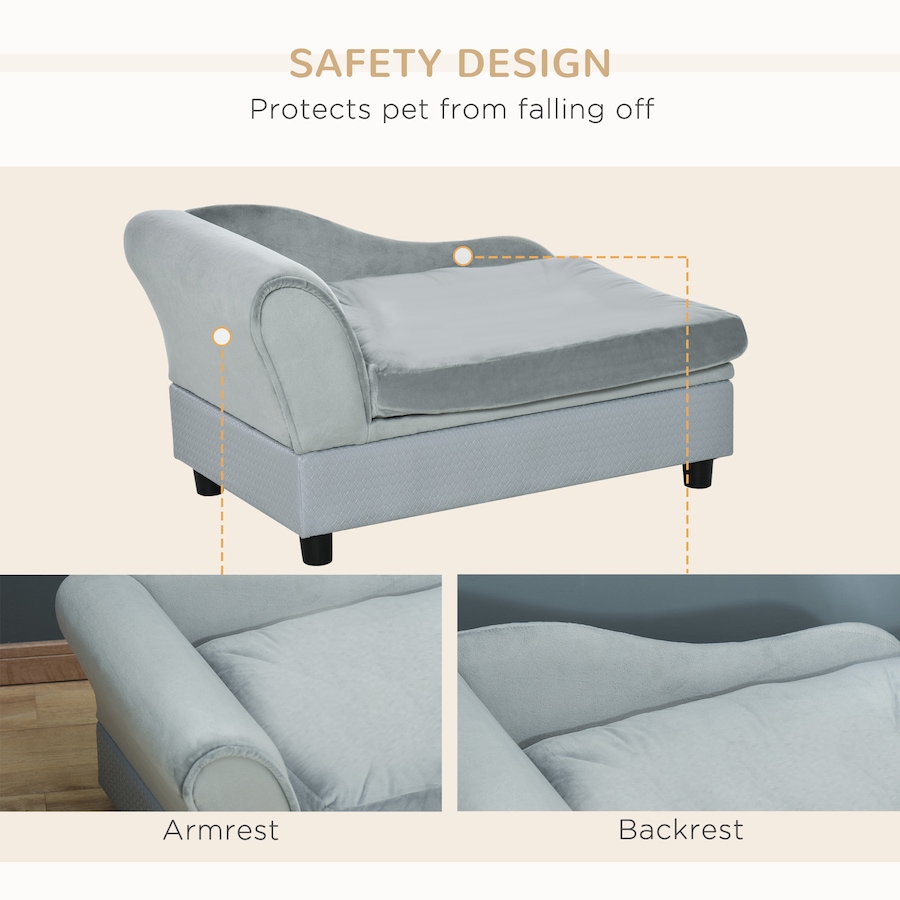 Image 982403_ALTMORE5.jpg, Product 982-403 / Price $109.99, PawHut Pet Sofa Couch w/ Storage Function Sponge Cushioned Bed, Grey from PawHut on TSC.ca's Home & Garden department