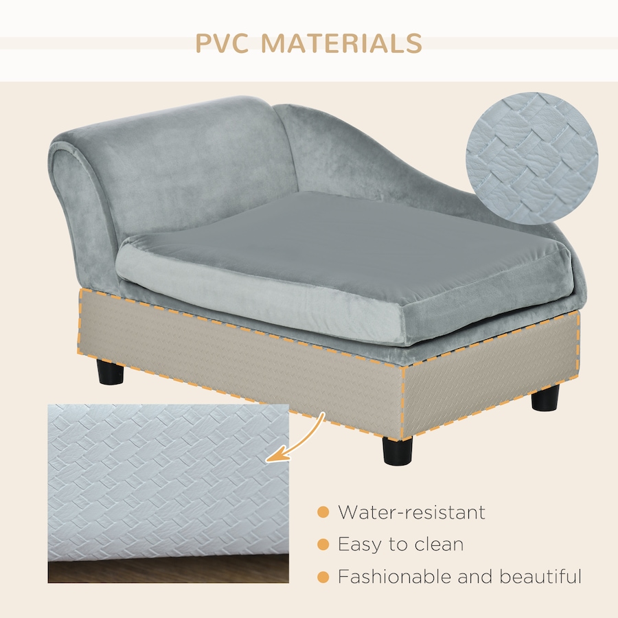 Image 982403_ALTMORE8.jpg, Product 982-403 / Price $109.99, PawHut Pet Sofa Couch w/ Storage Function Sponge Cushioned Bed, Grey from PawHut on TSC.ca's Home & Garden department