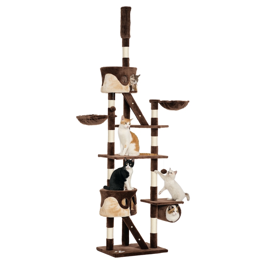 Image 982405.jpg, Product 982-405 / Price $99.99, 94"-102" Huge Cat Tree Ceiling High Cat Tower Brown from PawHut on TSC.ca's Home & Garden department