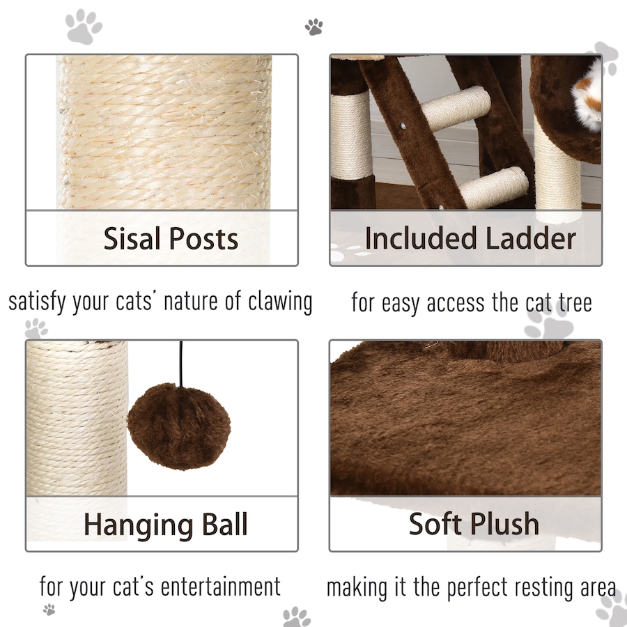 Image 982405_ALTMORE4.jpg, Product 982-405 / Price $99.99, 94"-102" Huge Cat Tree Ceiling High Cat Tower Brown from PawHut on TSC.ca's Home & Garden department