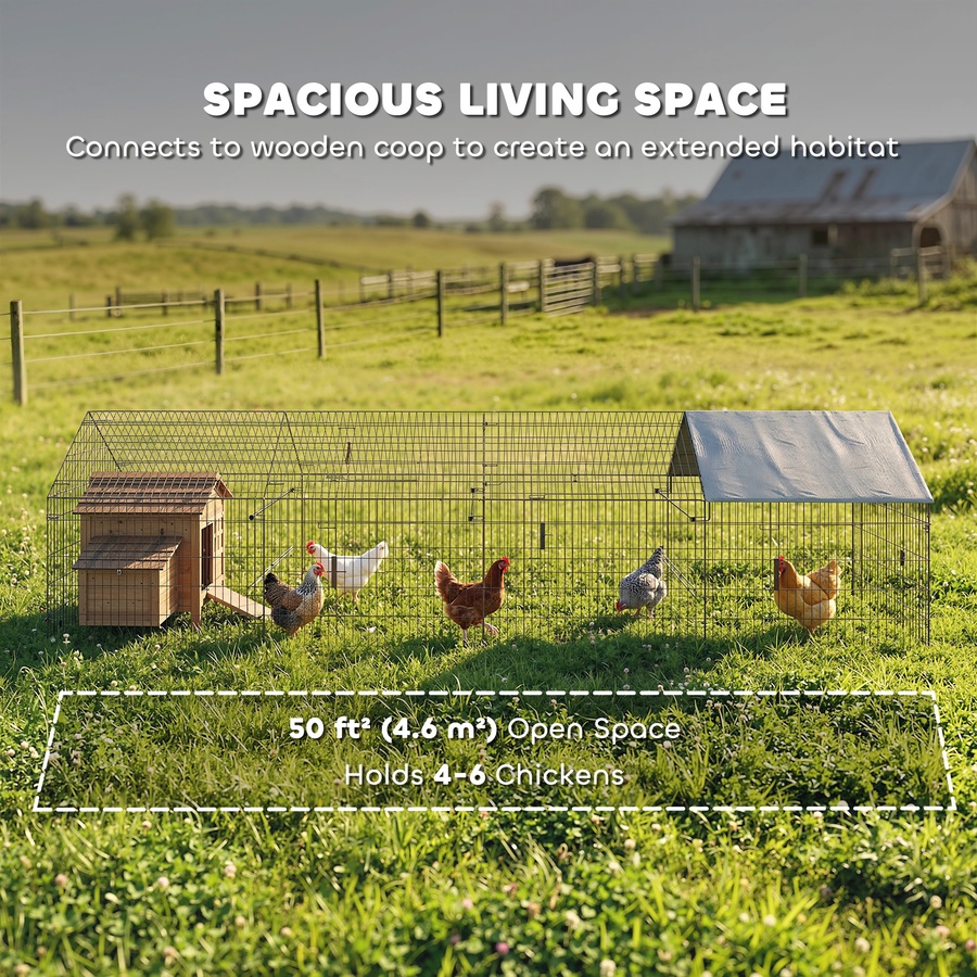 Image 982406_ALTMORE3.jpg, Product 982-406 / Price $166.99, PawHut Metal Chicken Coop Small Animal Cage 168.5" x 42.1" x 43.7" Grey from PawHut on TSC.ca's Home & Garden department