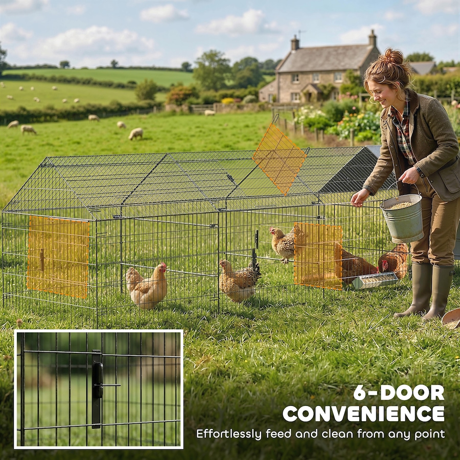 Image 982406_ALTMORE4.jpg, Product 982-406 / Price $166.99, PawHut Metal Chicken Coop Small Animal Cage 168.5" x 42.1" x 43.7" Grey from PawHut on TSC.ca's Home & Garden department