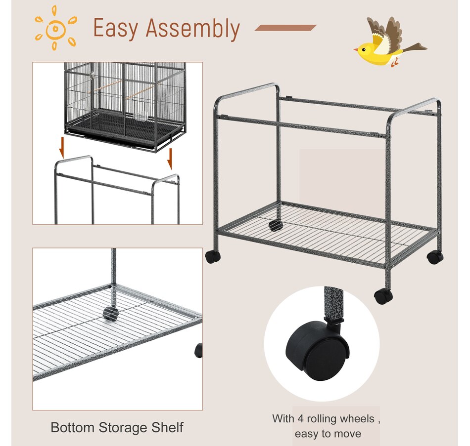 Image 982408_ALTMORE3.jpg, Product 982-408 / Price $169.99, PawHut 32" Extra Large Bird Cage, Rolling Metal Parrot Cage from PawHut on TSC.ca's Home & Garden department
