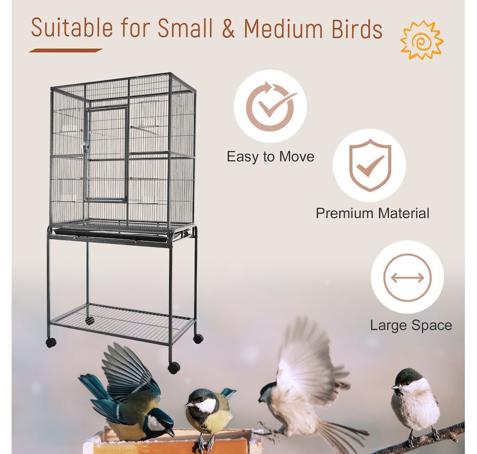 Image 982408_ALTMORE6.jpg, Product 982-408 / Price $169.99, PawHut 32" Extra Large Bird Cage, Rolling Metal Parrot Cage from PawHut on TSC.ca's Home & Garden department