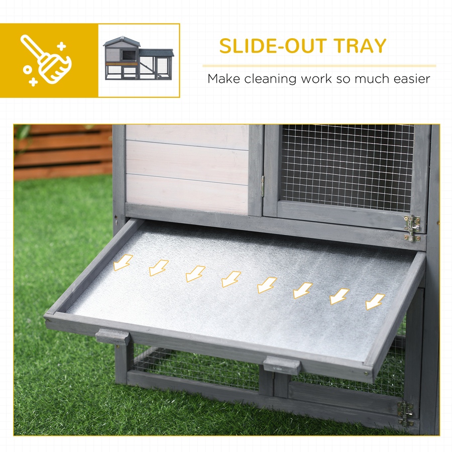 Image 982413_ALTMORE5.jpg, Product 982-413 / Price $161.99, PawHut Wood Rabbit Hutch Bunny Cage with Run Dark Grey from PawHut on TSC.ca's Home & Garden department