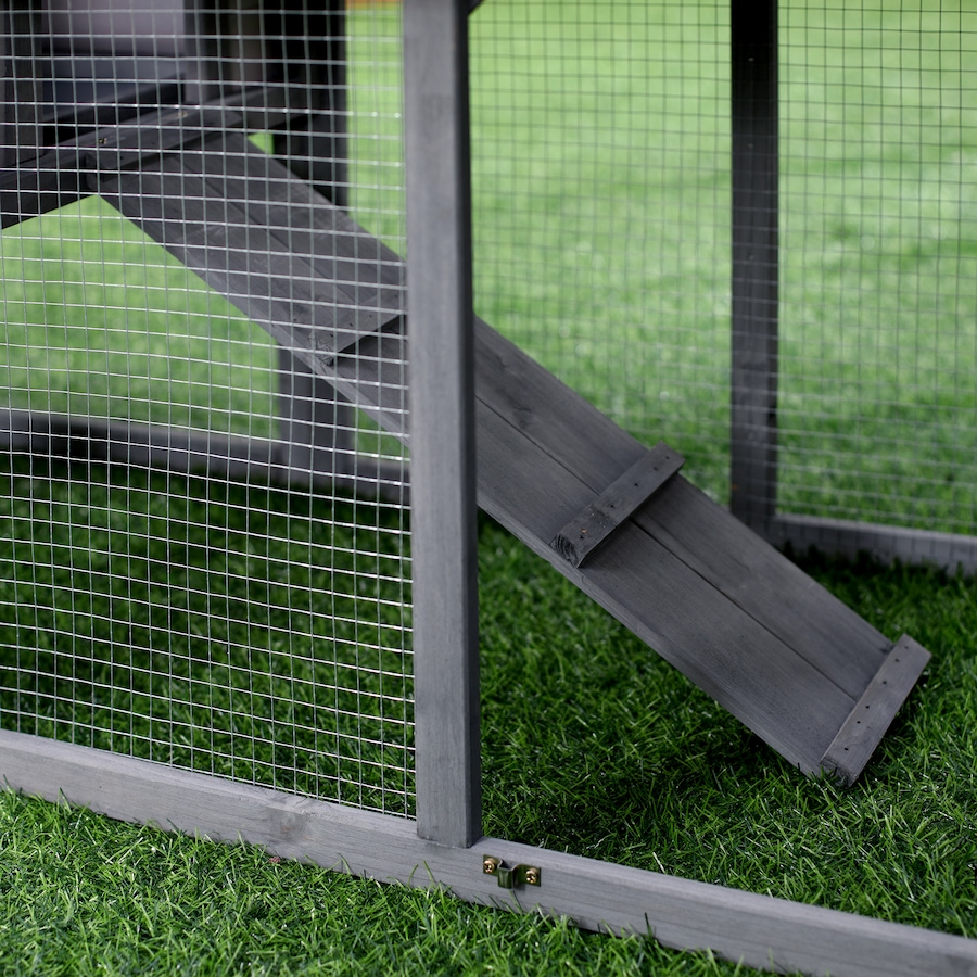 Image 982413_ALTMORE8.jpg, Product 982-413 / Price $161.99, PawHut Wood Rabbit Hutch Bunny Cage with Run Dark Grey from PawHut on TSC.ca's Home & Garden department