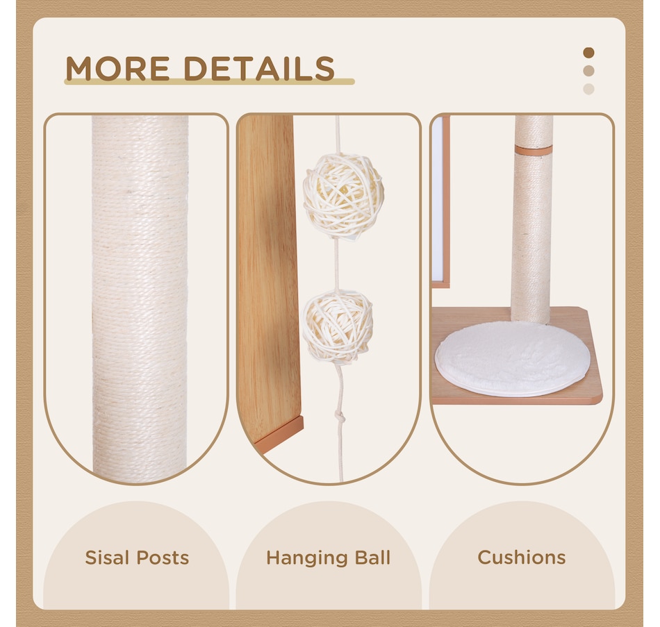 Image 982420_ALTMORE6.jpg, Product 982-420 / Price $106.99, PawHut 47" Wood Cat Tree Condo with Scratch Post, Toy Ball from PawHut on TSC.ca's Home & Garden department
