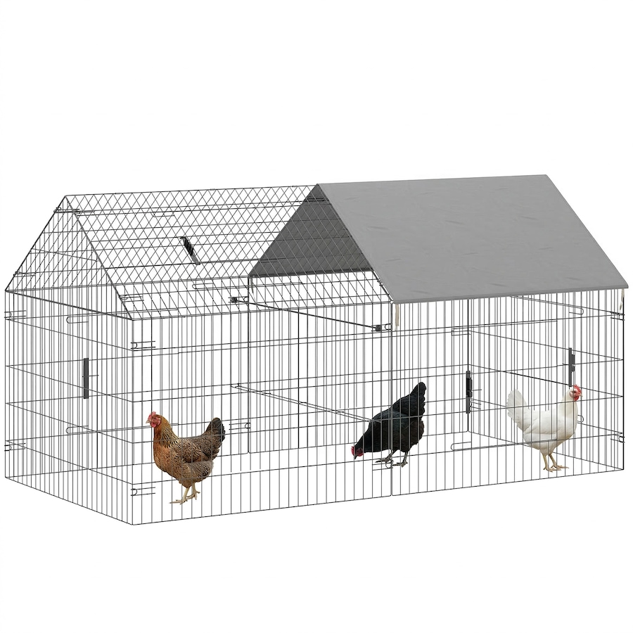 Image 982425.jpg, Product 982-425 / Price $119.99, PawHut Metal Chicken Coop, Large Chicken Run with Water-Resistant Cover from PawHut on TSC.ca's Home & Garden department