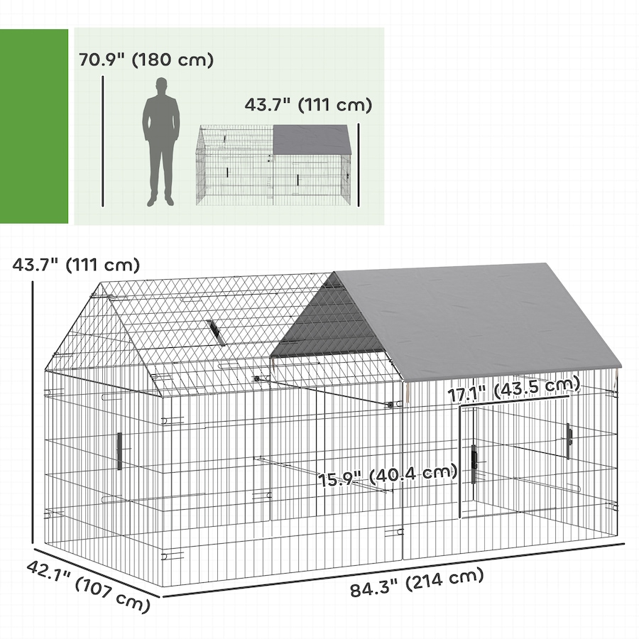 Image 982425_ALTMORE2.jpg, Product 982-425 / Price $119.99, PawHut Metal Chicken Coop, Large Chicken Run with Water-Resistant Cover from PawHut on TSC.ca's Home & Garden department