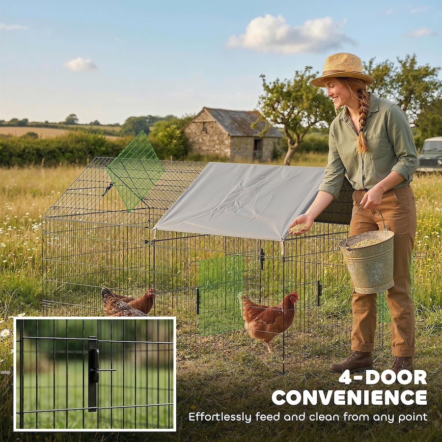 Image 982425_ALTMORE4.jpg, Product 982-425 / Price $119.99, PawHut Metal Chicken Coop, Large Chicken Run with Water-Resistant Cover from PawHut on TSC.ca's Home & Garden department