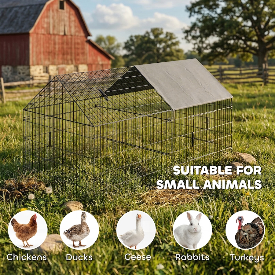 Image 982425_ALTMORE7.jpg, Product 982-425 / Price $119.99, PawHut Metal Chicken Coop, Large Chicken Run with Water-Resistant Cover from PawHut on TSC.ca's Home & Garden department