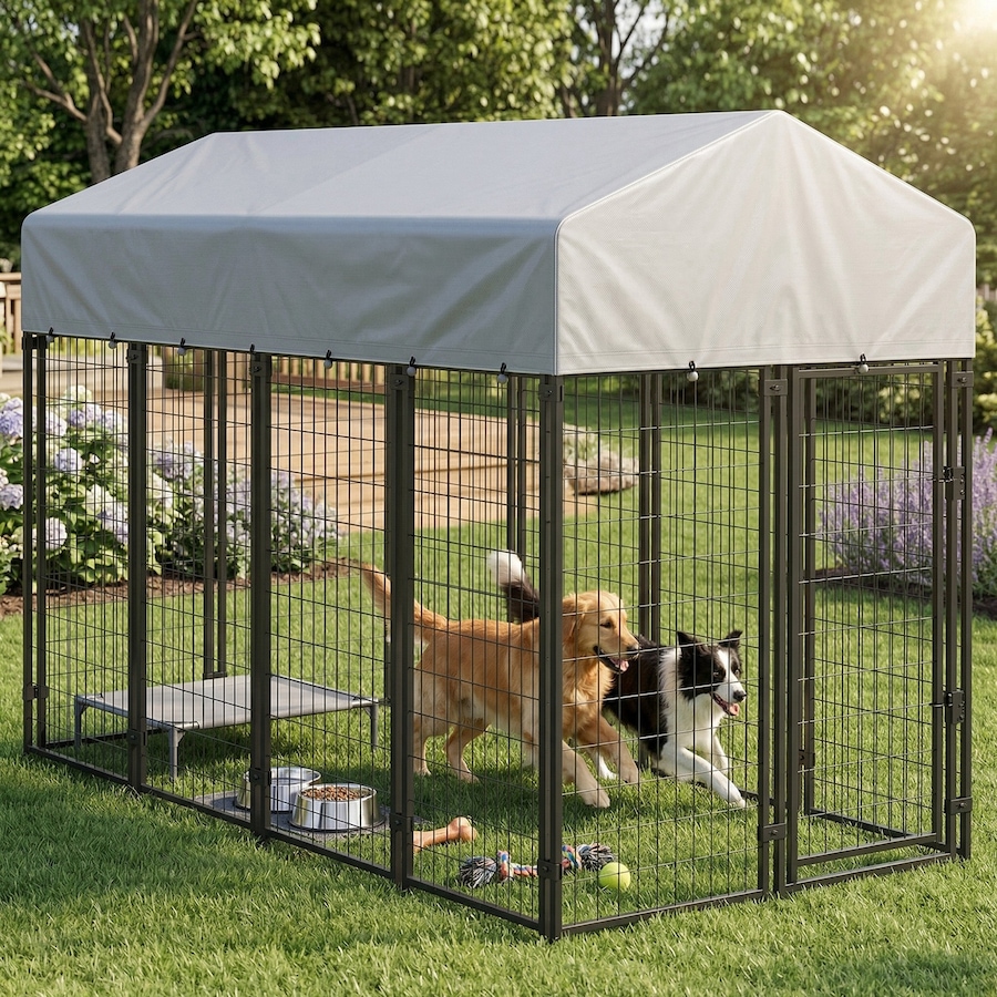 Image 982428_ALTMORE1.jpg, Product 982-428 / Price $339.99, Pawhut Dog Cage Crate Pet Kennel House Metal Playpen Patio Shelter w/Roof from PawHut on TSC.ca's Home & Garden department
