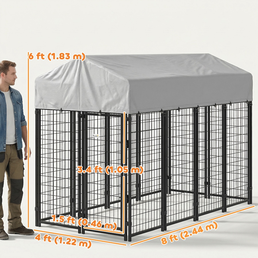 Image 982428_ALTMORE2.jpg, Product 982-428 / Price $339.99, Pawhut Dog Cage Crate Pet Kennel House Metal Playpen Patio Shelter w/Roof from PawHut on TSC.ca's Home & Garden department