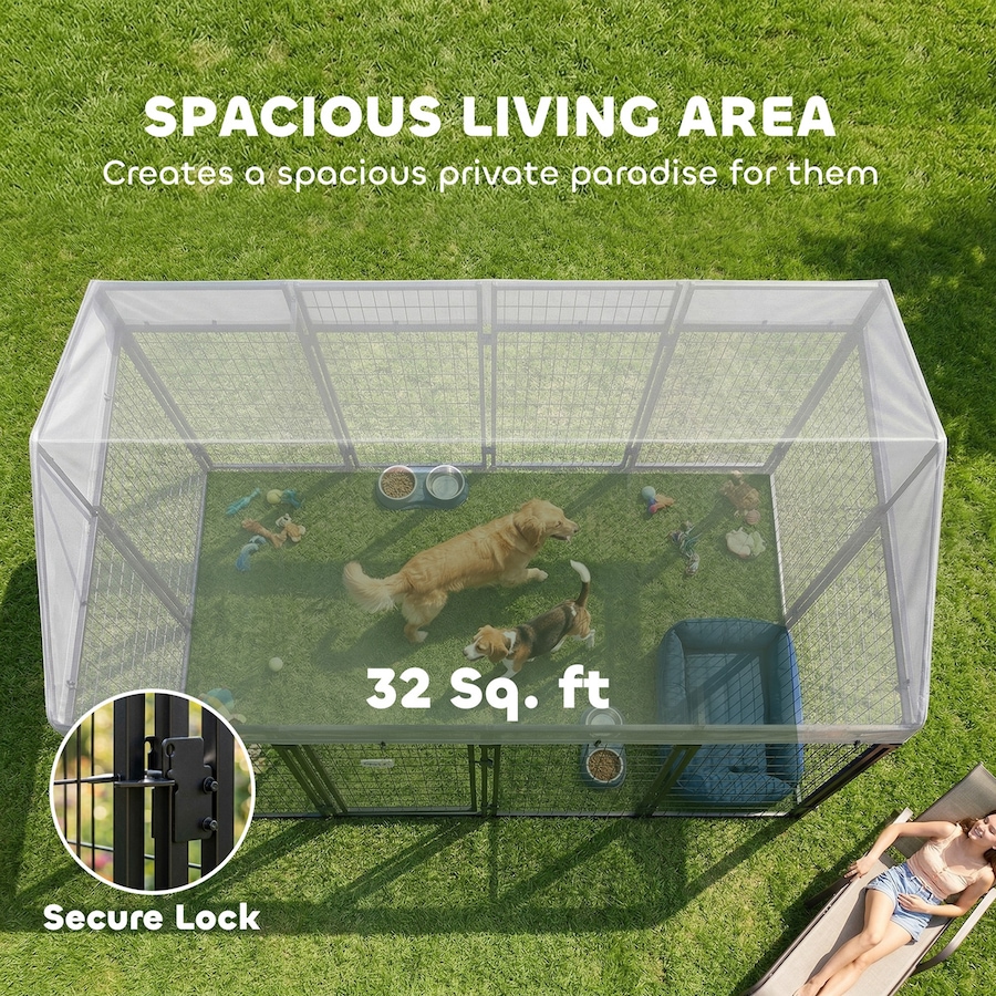 Image 982428_ALTMORE3.jpg, Product 982-428 / Price $339.99, Pawhut Dog Cage Crate Pet Kennel House Metal Playpen Patio Shelter w/Roof from PawHut on TSC.ca's Home & Garden department