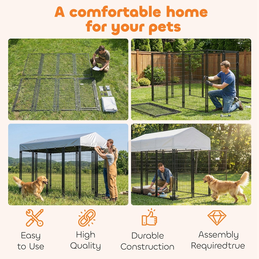 Image 982428_ALTMORE6.jpg, Product 982-428 / Price $339.99, Pawhut Dog Cage Crate Pet Kennel House Metal Playpen Patio Shelter w/Roof from PawHut on TSC.ca's Home & Garden department