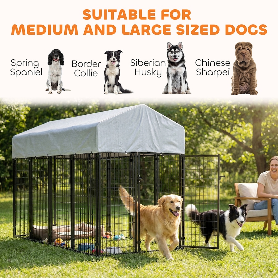 Image 982428_ALTMORE7.jpg, Product 982-428 / Price $339.99, Pawhut Dog Cage Crate Pet Kennel House Metal Playpen Patio Shelter w/Roof from PawHut on TSC.ca's Home & Garden department