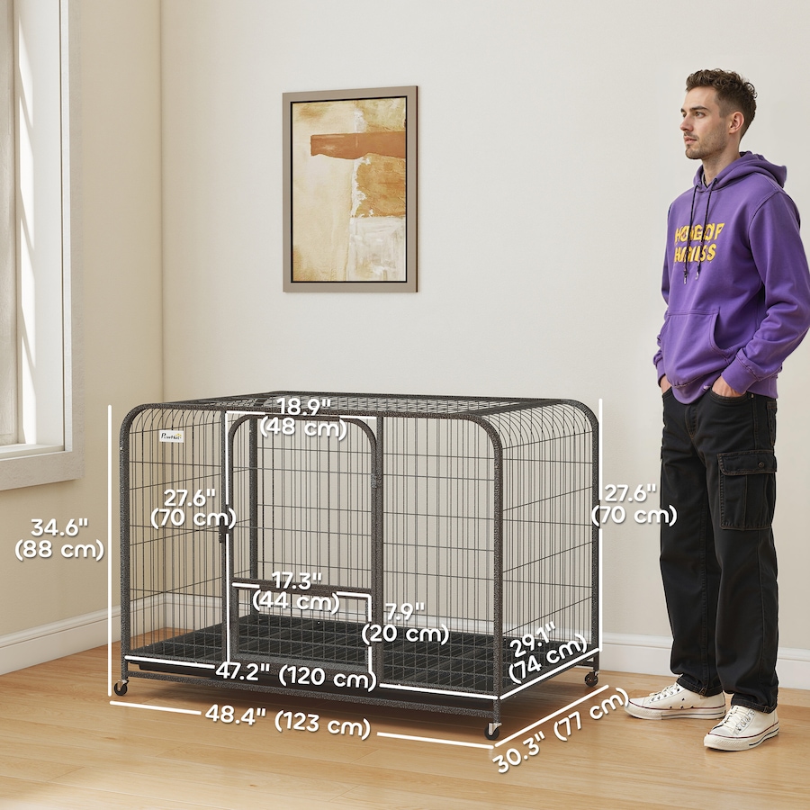 Image 982440_ALTMORE2.jpg, Product 982-440 / Price $129.99, PawHut Heavy Duty Dog Crate, Large Dog Cage with Wheels and Tray from PawHut on TSC.ca's Home & Garden department