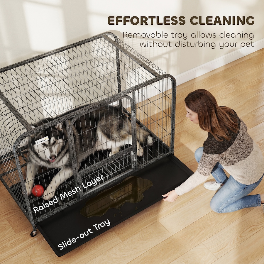 Image 982440_ALTMORE6.jpg, Product 982-440 / Price $129.99, PawHut Heavy Duty Dog Crate, Large Dog Cage with Wheels and Tray from PawHut on TSC.ca's Home & Garden department