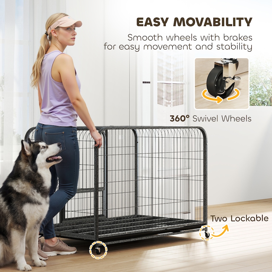 Image 982440_ALTMORE7.jpg, Product 982-440 / Price $129.99, PawHut Heavy Duty Dog Crate, Large Dog Cage with Wheels and Tray from PawHut on TSC.ca's Home & Garden department
