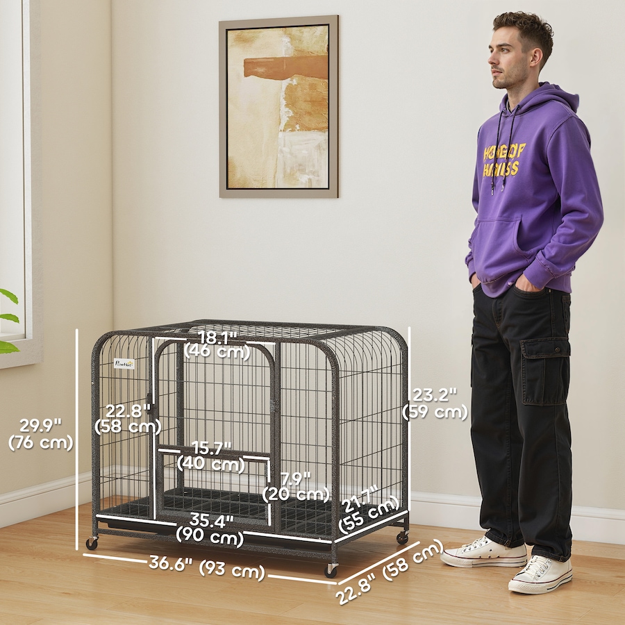 Image 982441_ALTMORE2.jpg, Product 982-441 / Price $107.99, PawHut Heavy Duty Dog Crate, Large Dog Cage with Wheels and Tray from PawHut on TSC.ca's Home & Garden department