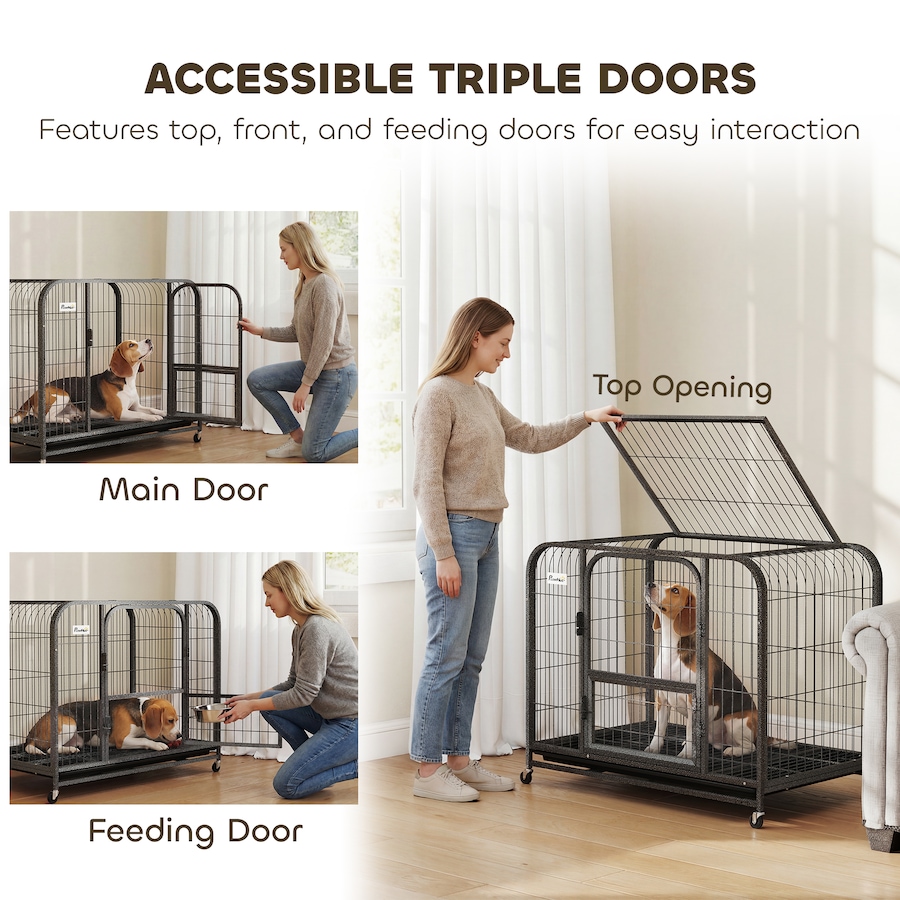 Image 982441_ALTMORE4.jpg, Product 982-441 / Price $107.99, PawHut Heavy Duty Dog Crate, Large Dog Cage with Wheels and Tray from PawHut on TSC.ca's Home & Garden department