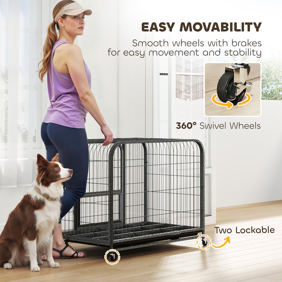 Image 982441_ALTMORE7.jpg, Product 982-441 / Price $107.99, PawHut Heavy Duty Dog Crate, Large Dog Cage with Wheels and Tray from PawHut on TSC.ca's Home & Garden department