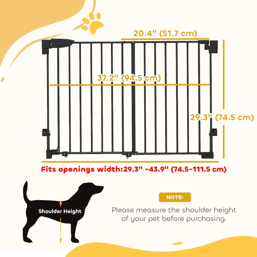 Image 982444_ALTMORE2.jpg, Product 982-444 / Price $71.99, PawHut 29"-44" Wide Dog Gate, 29" H, Pet Gate with Auto-Close from PawHut on TSC.ca's Home & Garden department