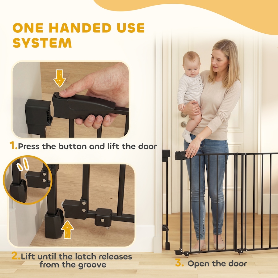 Image 982444_ALTMORE4.jpg, Product 982-444 / Price $71.99, PawHut 29"-44" Wide Dog Gate, 29" H, Pet Gate with Auto-Close from PawHut on TSC.ca's Home & Garden department