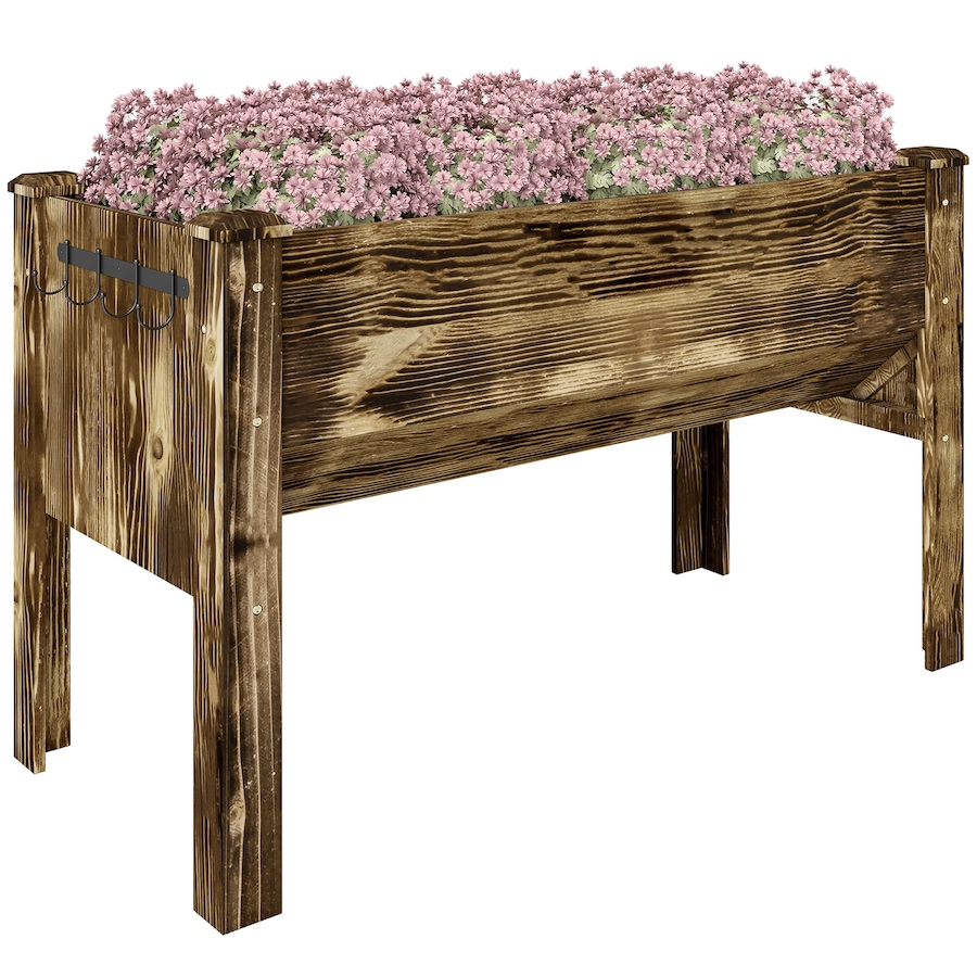 Image 982448.jpg, Product 982-448 / Price $134.99, Outsunny Raised Garden Bed with Hooks, 660lb Capacity, Carbonized from Outsunny on TSC.ca's Home & Garden department