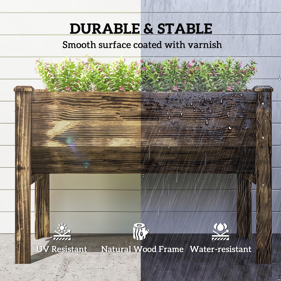 Image 982448_ALTMORE5.jpg, Product 982-448 / Price $134.99, Outsunny Raised Garden Bed with Hooks, 660lb Capacity, Carbonized from Outsunny on TSC.ca's Home & Garden department
