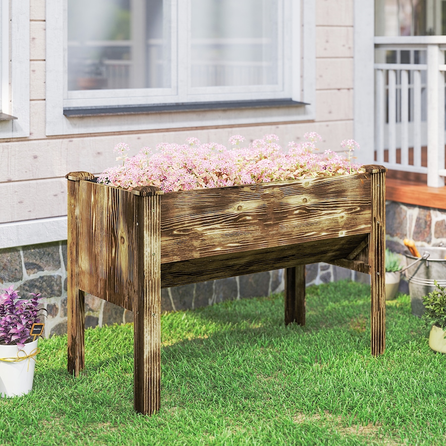 Image 982448_ALTMORE7.jpg, Product 982-448 / Price $134.99, Outsunny Raised Garden Bed with Hooks, 660lb Capacity, Carbonized from Outsunny on TSC.ca's Home & Garden department