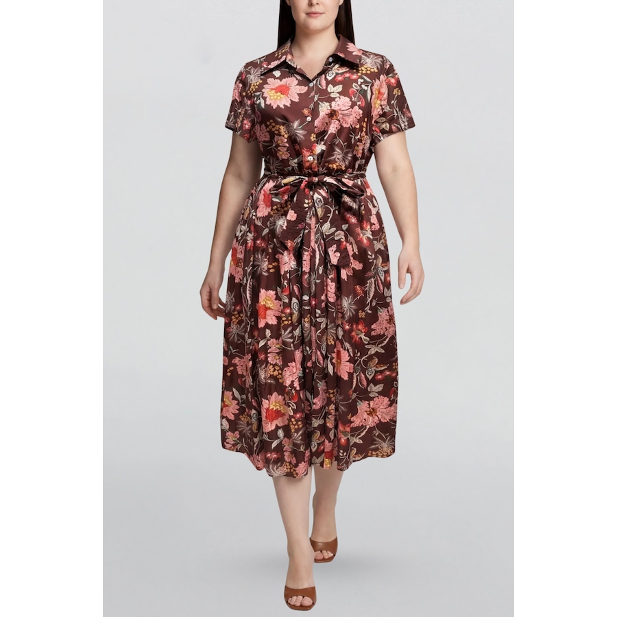 Image 982451_ALTMORE1.png, Product 982-451 / Price $99.94, Floral Midi Shirt Dress Short Sleeve Belted from ANNICK on TSC.ca's Fashion department