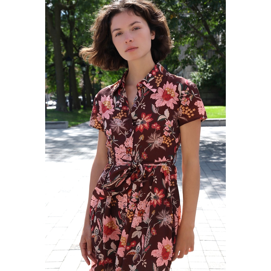 Image 982451_ALTMORE2.jpg, Product 982-451 / Price $99.94, Floral Midi Shirt Dress Short Sleeve Belted from ANNICK on TSC.ca's Fashion department