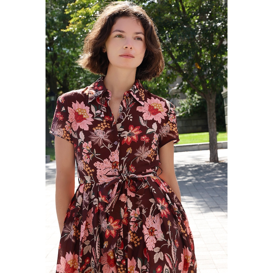 Image 982451_ALTMORE3.jpg, Product 982-451 / Price $99.94, Floral Midi Shirt Dress Short Sleeve Belted from ANNICK on TSC.ca's Fashion department