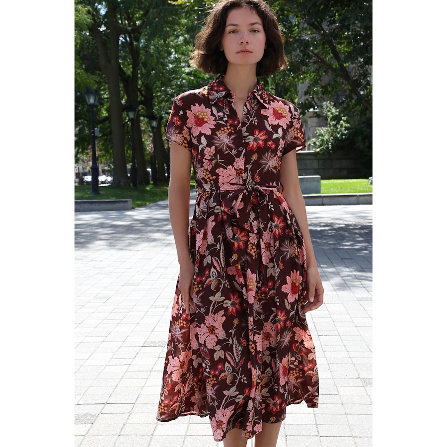 Image 982451_ALTMORE4.jpg, Product 982-451 / Price $99.94, Floral Midi Shirt Dress Short Sleeve Belted from ANNICK on TSC.ca's Fashion department