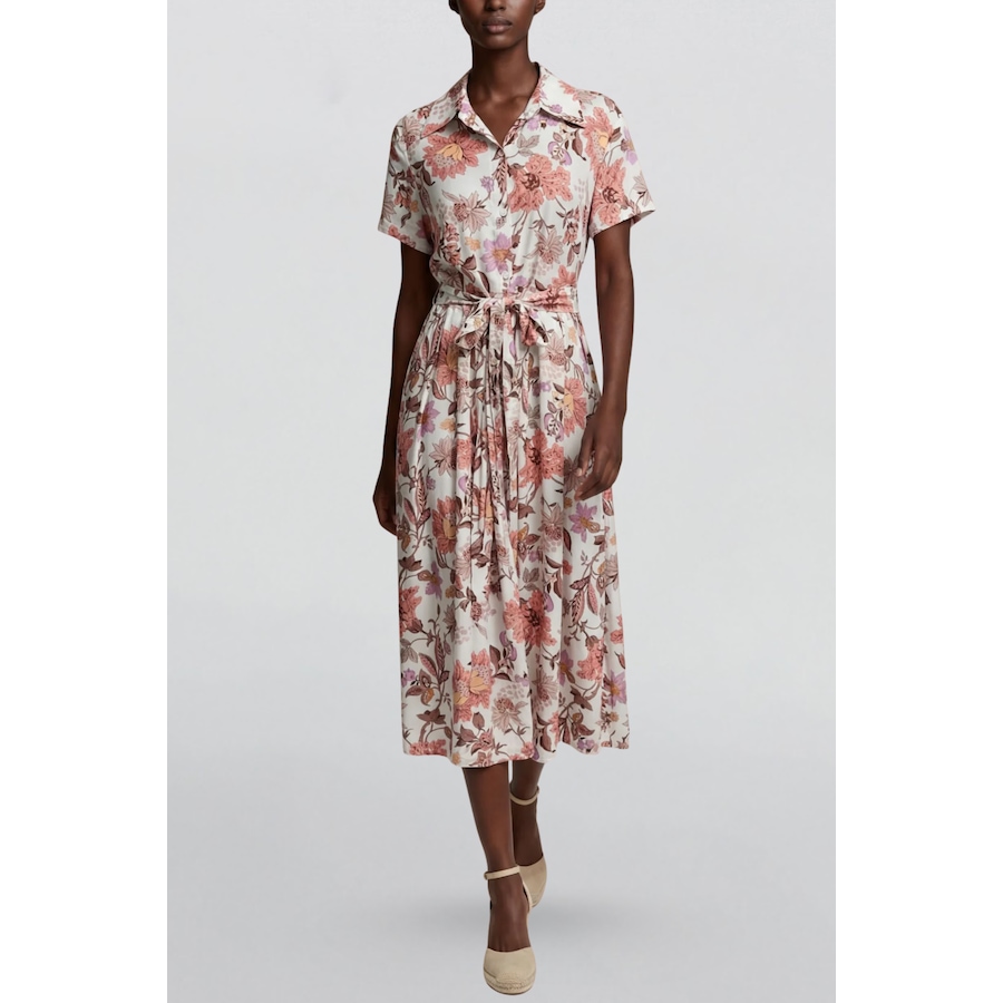 Image 982451_ST02.png, Product 982-451 / Price $99.94, Floral Midi Shirt Dress Short Sleeve Belted from ANNICK on TSC.ca's Fashion department