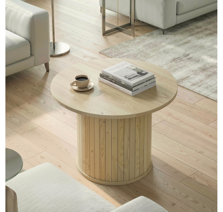 Image 982457_ALTMORE1.jpg, Product 982-457 / Price $84.99, HOMCOM Round Coffee Table, Center Table w/ Slatted Column Base from HOMCOM on TSC.ca's Home & Garden department