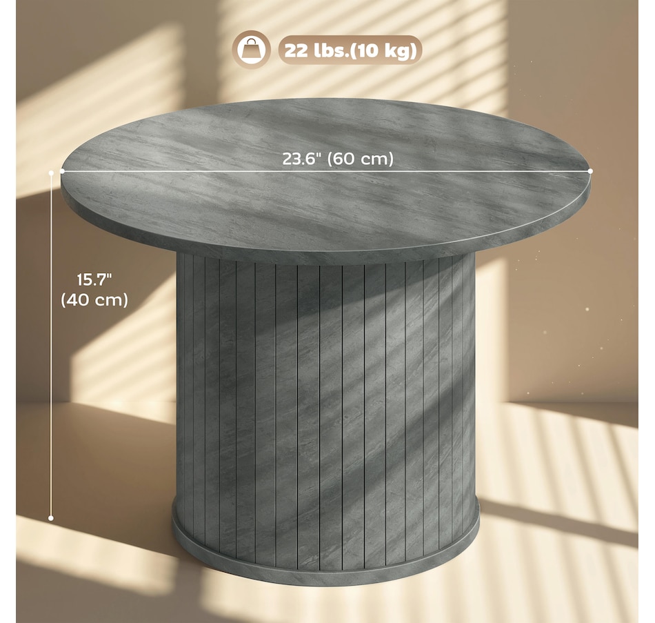 Image 982457_ALTMORE11.jpg, Product 982-457 / Price $84.99, HOMCOM Round Coffee Table, Center Table w/ Slatted Column Base from HOMCOM on TSC.ca's Home & Garden department