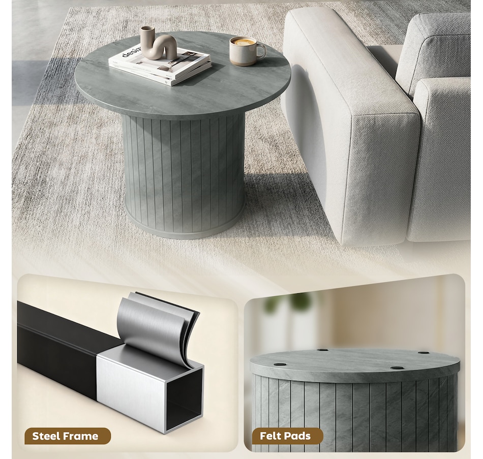 Image 982457_ALTMORE14.jpg, Product 982-457 / Price $84.99, HOMCOM Round Coffee Table, Center Table w/ Slatted Column Base from HOMCOM on TSC.ca's Home & Garden department