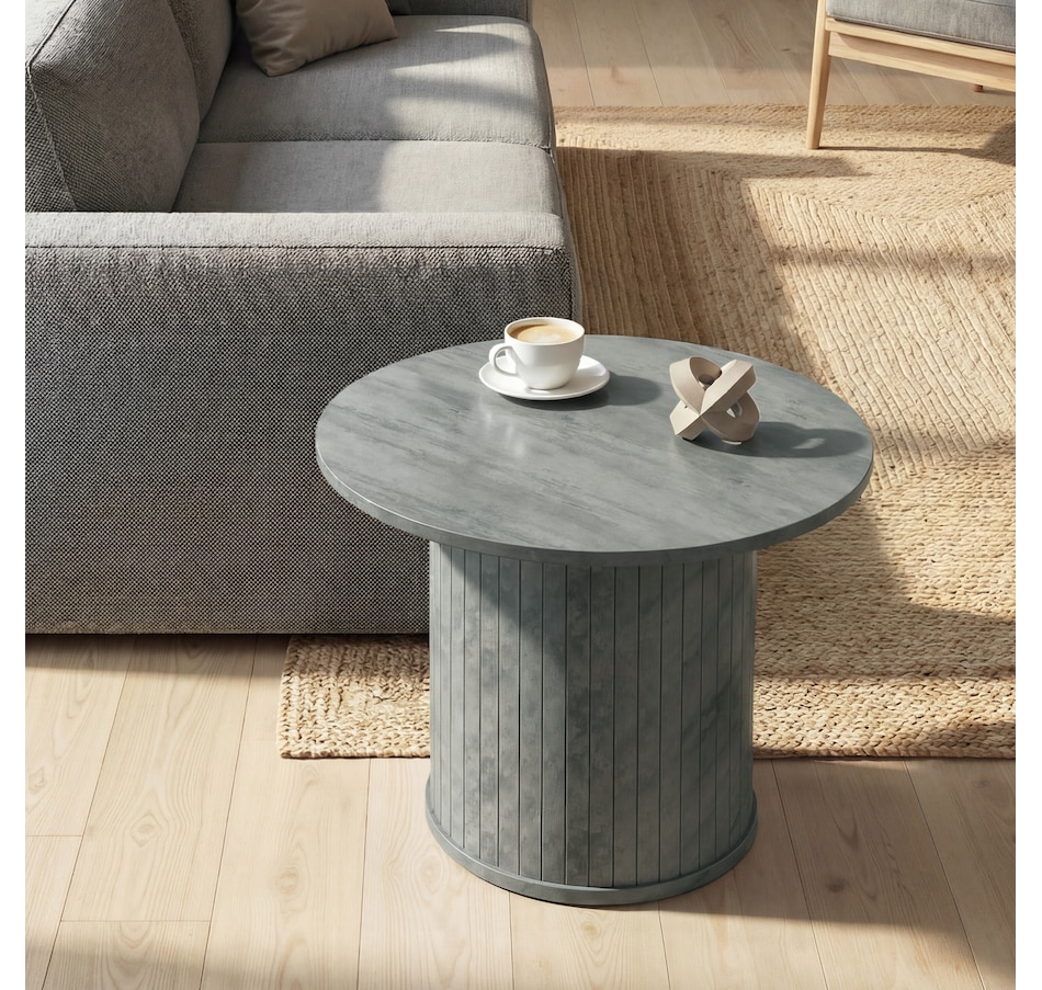 Image 982457_ALTMORE16.jpg, Product 982-457 / Price $84.99, HOMCOM Round Coffee Table, Center Table w/ Slatted Column Base from HOMCOM on TSC.ca's Home & Garden department