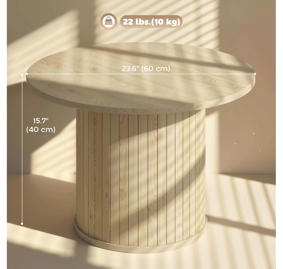 Image 982457_ALTMORE2.jpg, Product 982-457 / Price $84.99, HOMCOM Round Coffee Table, Center Table w/ Slatted Column Base from HOMCOM on TSC.ca's Home & Garden department