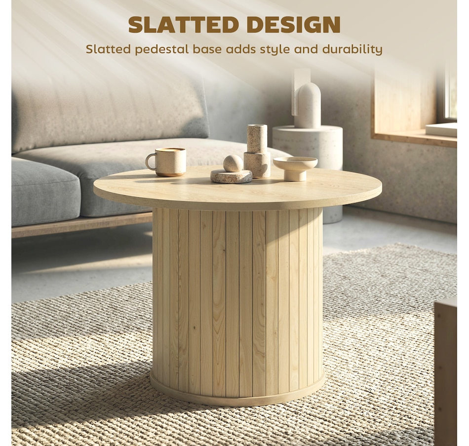 Image 982457_ALTMORE3.jpg, Product 982-457 / Price $84.99, HOMCOM Round Coffee Table, Center Table w/ Slatted Column Base from HOMCOM on TSC.ca's Home & Garden department