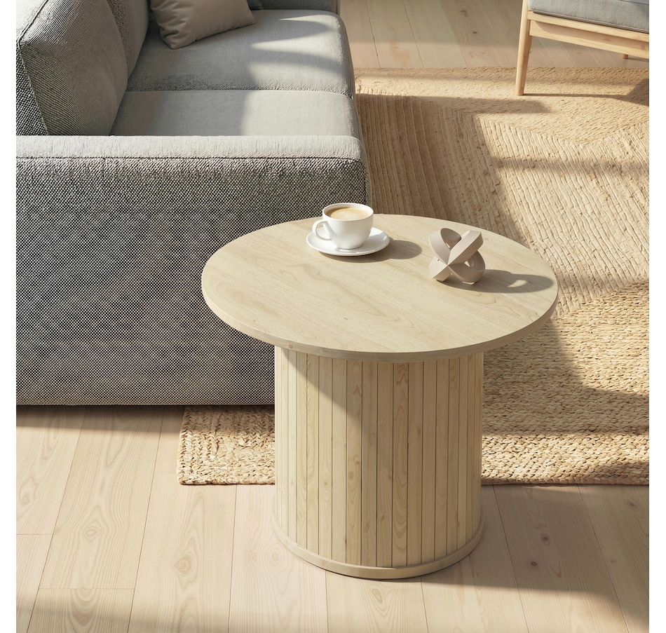 Image 982457_ALTMORE7.jpg, Product 982-457 / Price $84.99, HOMCOM Round Coffee Table, Center Table w/ Slatted Column Base from HOMCOM on TSC.ca's Home & Garden department