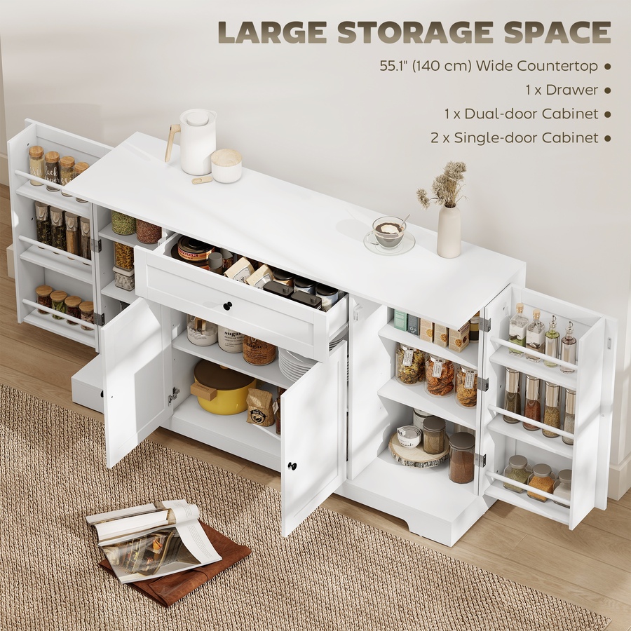 Image 982459_ALTMORE12.jpg, Product 982-459 / Price $204.99 - $214.99, HOMCOM Sideboard Buffet Cabinet, Small Kitchen Pantry with Door Racks from HOMCOM on TSC.ca's Home & Garden department