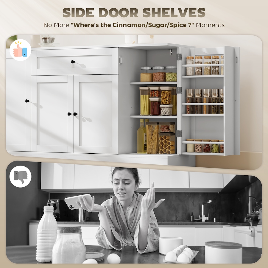 Image 982459_ALTMORE13.jpg, Product 982-459 / Price $204.99 - $214.99, HOMCOM Sideboard Buffet Cabinet, Small Kitchen Pantry with Door Racks from HOMCOM on TSC.ca's Home & Garden department