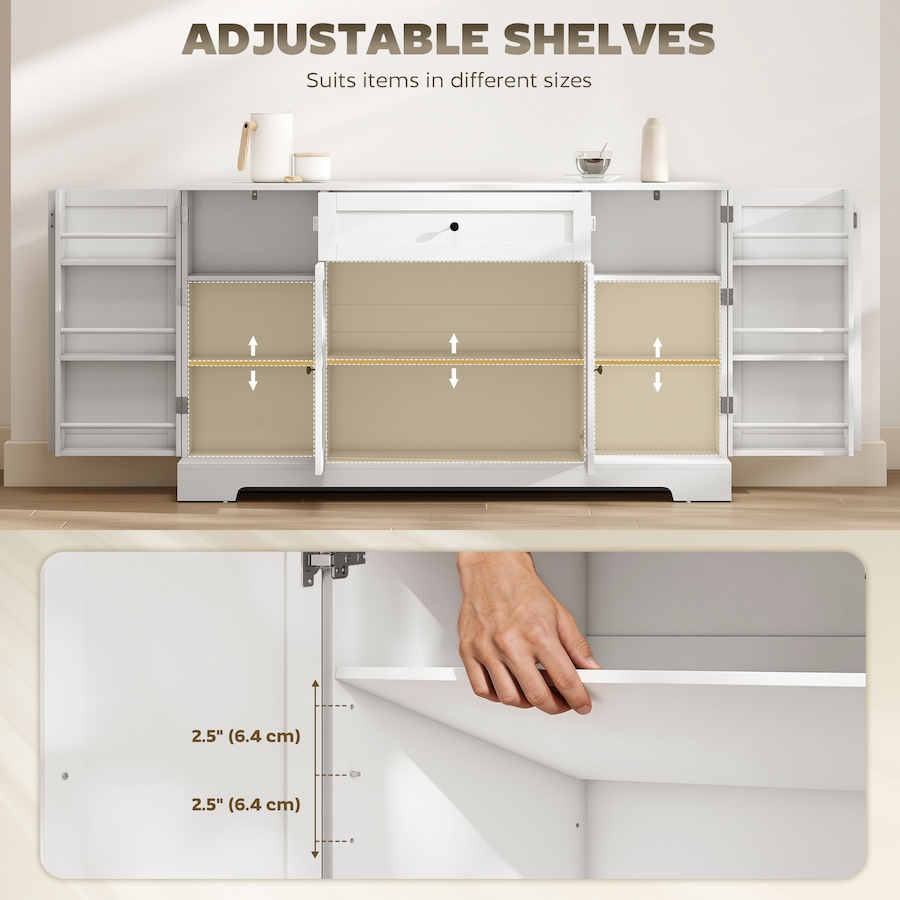 Image 982459_ALTMORE14.jpg, Product 982-459 / Price $204.99 - $214.99, HOMCOM Sideboard Buffet Cabinet, Small Kitchen Pantry with Door Racks from HOMCOM on TSC.ca's Home & Garden department