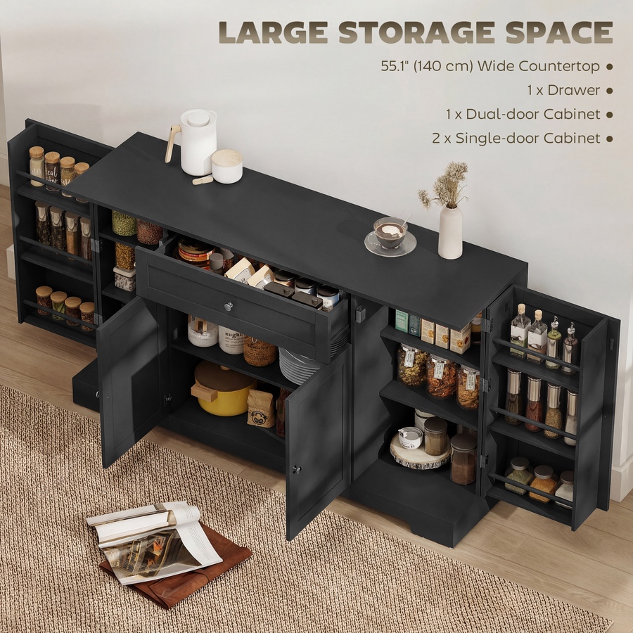 Image 982459_ALTMORE3.jpg, Product 982-459 / Price $204.99 - $214.99, HOMCOM Sideboard Buffet Cabinet, Small Kitchen Pantry with Door Racks from HOMCOM on TSC.ca's Home & Garden department