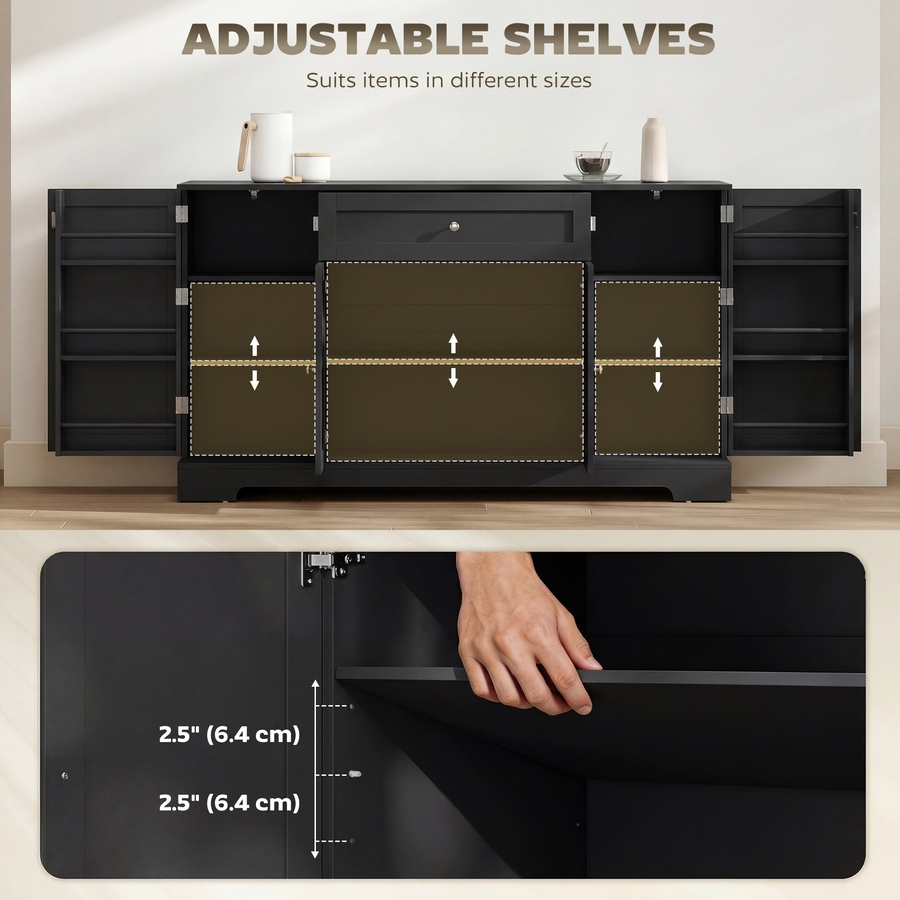 Image 982459_ALTMORE5.jpg, Product 982-459 / Price $204.99 - $214.99, HOMCOM Sideboard Buffet Cabinet, Small Kitchen Pantry with Door Racks from HOMCOM on TSC.ca's Home & Garden department