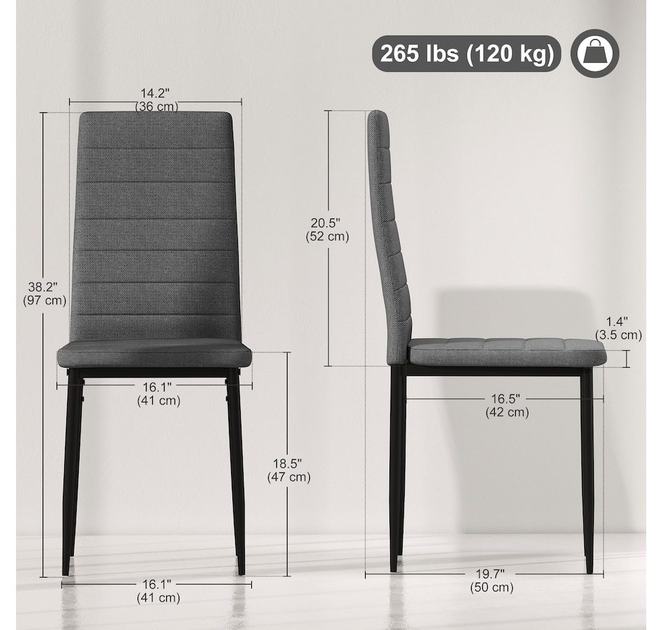 Image 982460_ALTMORE11.jpg, Product 982-460 / Price $229.99, HOMCOM Dining Chairs, Set of 6, Linen Fabric Upholstered Accent Chair from HOMCOM on TSC.ca's Home & Garden department