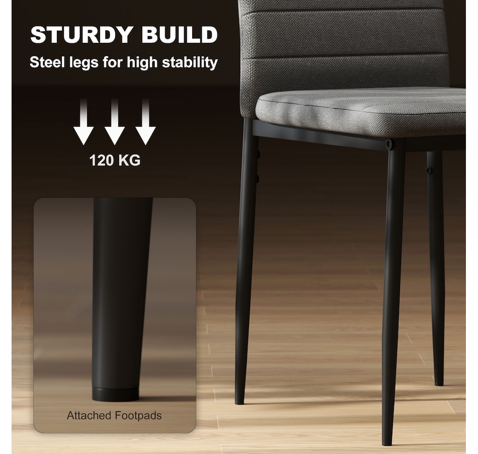 Image 982460_ALTMORE12.jpg, Product 982-460 / Price $229.99, HOMCOM Dining Chairs, Set of 6, Linen Fabric Upholstered Accent Chair from HOMCOM on TSC.ca's Home & Garden department